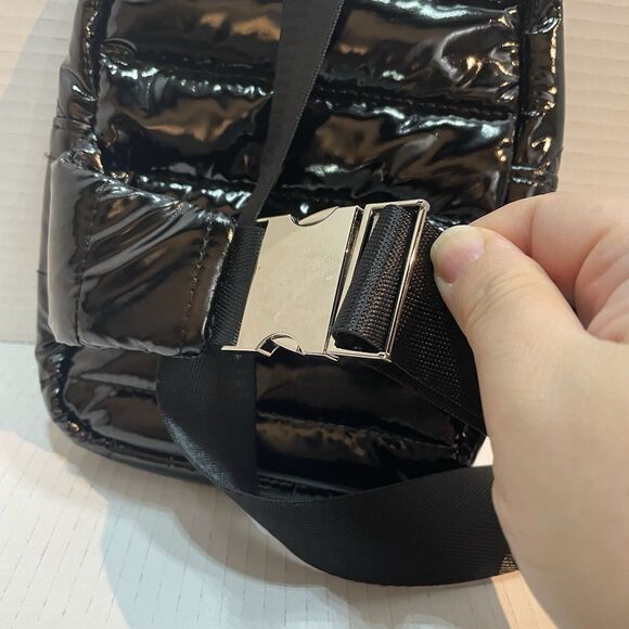 Ah.Dorned Quilted Black Puffer Sling Crossbody Bag Backpack - Picture 3 of 7